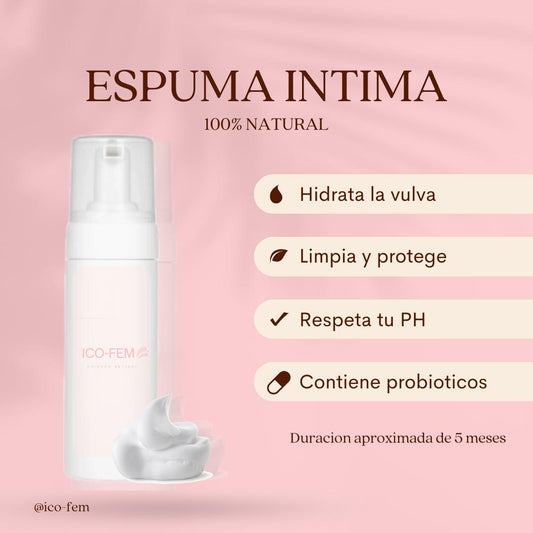 Espuma Intima 100% Natural, no afecta el ph ayuda con infeccion olores y mas